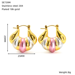 Detailed size specifications for 25mm 18k gold plated stainless steel hoop earrings