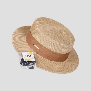 Chapeau De Canotier Élégant En Paille Femmes Bord Large Protection UV Vacances Plage Été Corde Coupe Vent