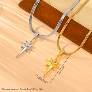 Détails du collier hexagramme avec dimensions de la chaîne 41,5cm et du pendentif