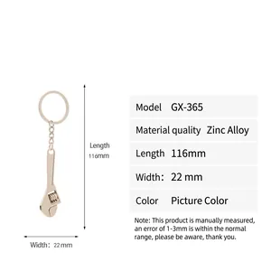Mini metal adjustable wrench keychain model GX-365 made of zinc alloy 116mm length