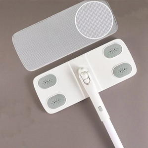 Electrostatic Dust Removal Flat Mop Swivel Head Iron Pole Floor Cleaning Tool For Disposable Paper Minimalist White