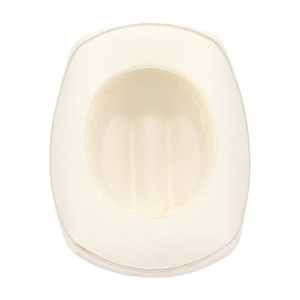 Vista dall'alto dell'interno del cappello fedora crema con fascia tergisudore interna