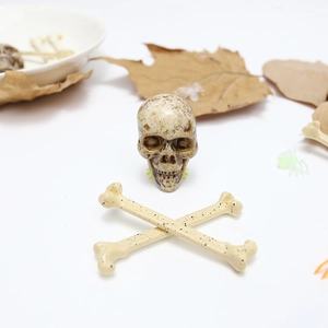 Realistic Halloween skull and crossbones skeleton set for DIY creepy holiday party decor