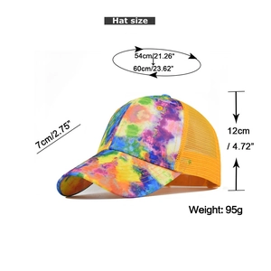 Tabella taglie dettagliata per cappello tie-dye mesh, circonferenza testa 54-60cm