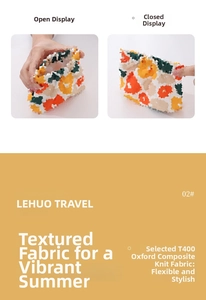 Detail showing the flexible squeeze opening of the floral waterproof lipstick pouch