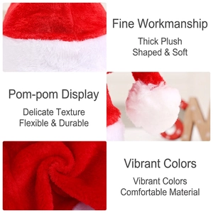Premium plush Christmas hat for adults featuring soft thickened fabric in red and white