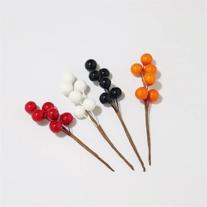 Artificial Berries Stems Simulation Foam Berry For Christmas Home Decoration DIY Wedding Crafts Colorful Vivid Branch