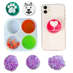 DIY silicone mold kit for resin drawer knobs and phone grips featuring cat paw designs