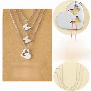 Détails du lot de colliers 45+5cm en acier inoxydable avec pendentifs papillons ajourés