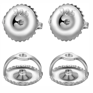 Detailed view of sterling silver butterfly earring backs featuring 925 hallmarks