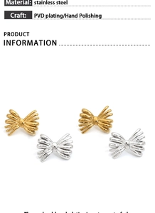 Boucles d'oreilles nœud en acier inoxydable plaqué PVD en or et argent, polies main