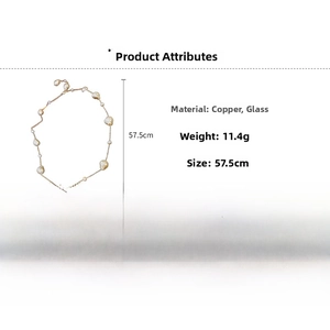 Detailed view of baroque pearl necklace with 57.5cm length and 11.4g weight specs