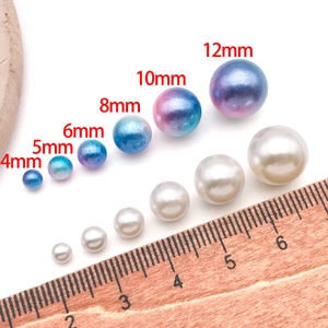 Round Imitation Artificial Pearls ABS Plastic Mermaid Iridescent Beads For DIY Jewelry Making Craft Nail Art Decoration
