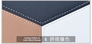 Macro detail of tricolor contrast stitching on high-quality faux leather wallet material