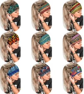 Detailed grid showing nine bohemian headbands with diverse tribal and mandala floral patterns