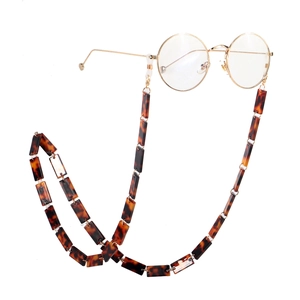 Chaîne De Lunettes En Acrylique Écaille De Tortue Rétro Cordon De Lunettes Antidérapant Avec Boucles En Silicone
