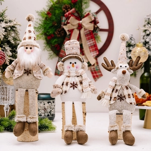 Nordische Weihnachts Plüschpuppe Weihnachtsmann Schneemann Rentier Langbeinige Deko Für Xmas Party Heimdeko Karomuster Geschenk