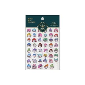 Stickers à ongles 3D dessin animé TL-400 avec motifs de portrait mignon en relief