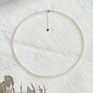 Elegant Faux Artificial Pearl Necklace With 925 Sterling Silver Clasp Minimalist Round Bead Choker For Women Wedding Jewelry
