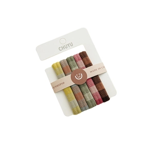 Five-piece set of seamless high-elastic towel hair ties in assorted earth-toned colors