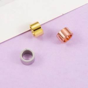 Polished gold, rose gold, and silver stainless steel large hole DIY charm spacer beads