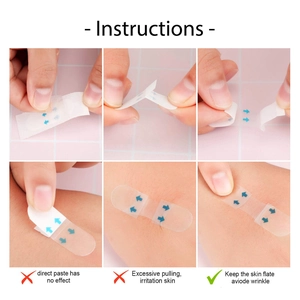 Facial care patch transparent breathable wrinkle lifting tape detailed instruction guide