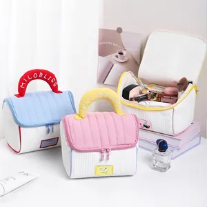 Borsa Per Trucco Trapuntata A Forma Di Casa Grande Capacità Organizzatore Per Articoli Da Toeletta Donne Viaggio Borsa Lavabile In Tela
