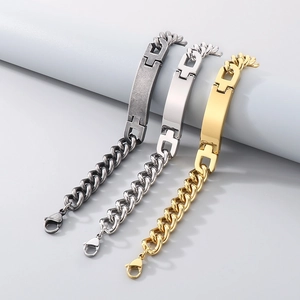 Detailed comparison of Cuban chain ID bracelets in gold, silver, and vintage black finishes