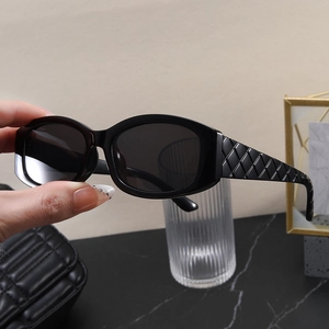 Retro Oval Sunglasses With Quilted Diamond Lattice Temples UV Protection PC Frame Trendy Fashion Eyewear For Men Women