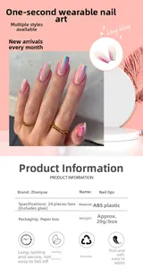 Detailed size chart and specifications for iridescent rainbow press-on nails 24pcs set