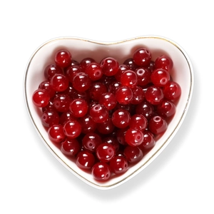 Perline di vetro rosso scuro da 8mm effetto giada per gioielli fai da te in ciotola