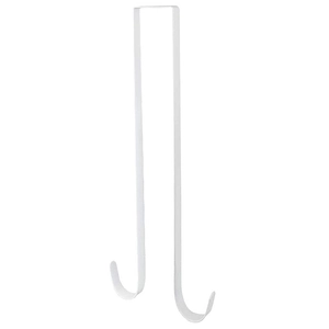 White metal double door hook with U-shaped hanging structure for home storage