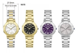 Détails de diverses options de couleurs pour montres femmes avec lunette octogonale et acier