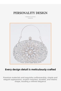 Macro detail of silver sunflower evening bag with crystals and metal handle