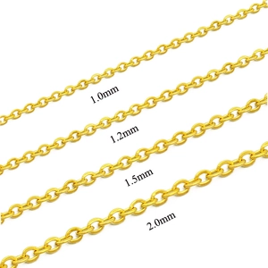 Detailed comparison of 1.0mm to 2.0mm gold stainless steel O-chains for jewelry