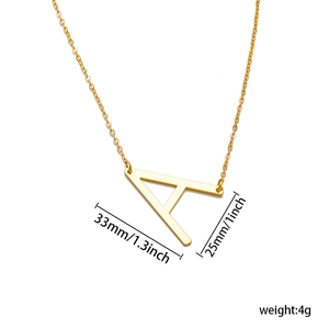 Elegant gold-plated alphabet A pendant necklace with precise dimensions and light weight