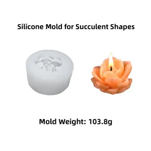 Moule en silicone pour bougies succulentes avec poids de 103,8g et résultat final