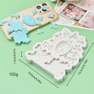 Bee and honeycomb silicone mold for fondant cake decorating and DIY baking tools