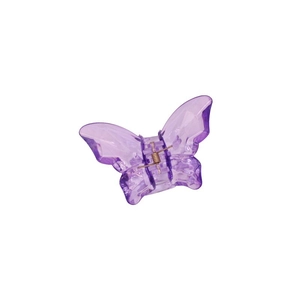 Translucent purple butterfly claw clip in acrylic material with durable metal spring