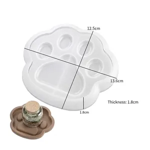 Dimensioni stampo in silicone zampa di gatto 13,6cm x 12,5cm per vassoio in resina