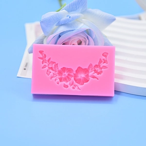 Floral bouquet curved silicone mold for fondant cake decorating and chocolate baking