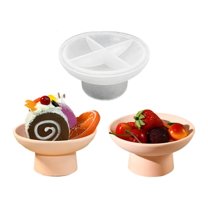 Stampo in silicone per alzatina tonda per frutta e vassoio per dolci in resina