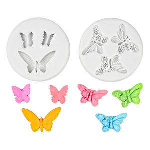 Stampo in silicone a farfalla per cioccolato e resina con 6 forme creative assortite