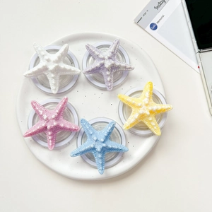 Starfish phone socket grip set in five pastel colors with bionic textured surface