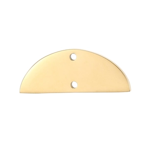 Polished gold semi-circle stainless steel charm with dual holes for DIY jewelry