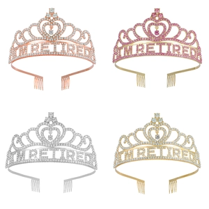 Retired tiara set in gold, silver and rose gold with rhinestones for retirement party