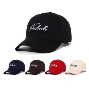 Classic cotton baseball cap with Nashville embroidery in five assorted colors