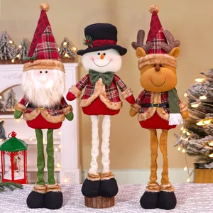 Detailed view of telescopic Christmas dolls including Santa, Snowman, and Reindeer figures