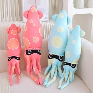 Squid Cuttlefish Plush Toy Pillow Soft Stuffed Animal Doll With Polka Dots And Mask Eye Home Decor Cushion For Kids