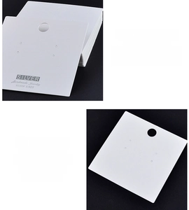 Detail of 400g matte white cardstock for silver handmade jewelry display cards